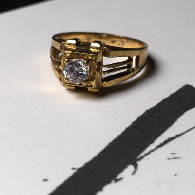 幾十年海外回流 鋯石鑲嵌鎏金戒指_幾十年海外回流 鋯石鑲嵌鎏金戒指價(jià)格_幾十年海外回流 鋯石鑲嵌鎏金戒指圖片_來(lái)自藏友一鋪美玉_珠寶_地?cái)偨灰譥華夏收藏網(wǎng) cang.com