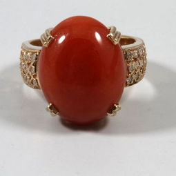 回流14k金鑲嵌紅翡與鉆石精品戒指 圖片鑒賞與價格解析